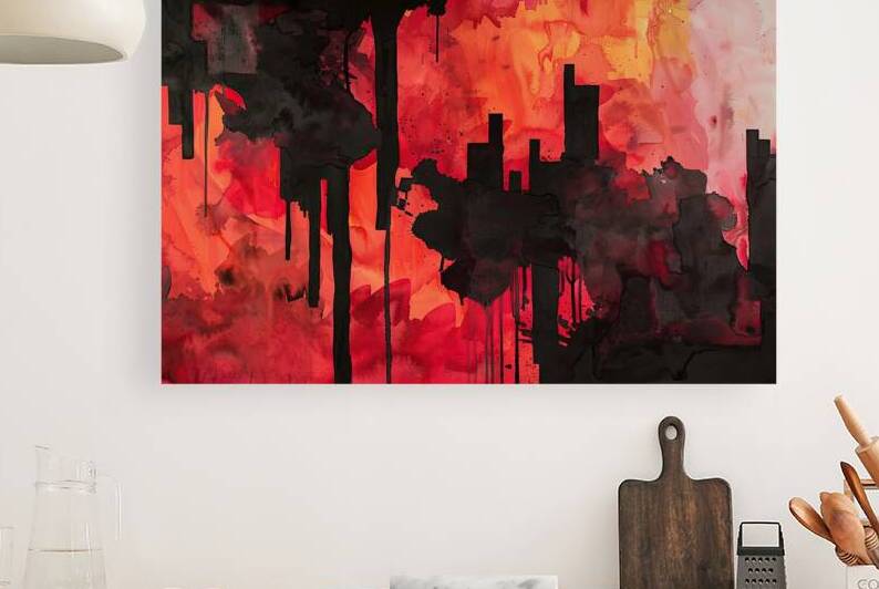 Crimson Cityscape KH9N2P 47 by Abstract Rebellion
