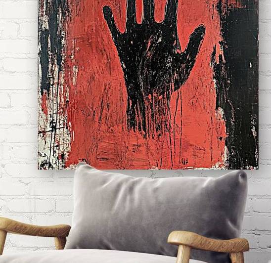 Crimson Hand Print 2N9HBC 57 by Abstract Rebellion