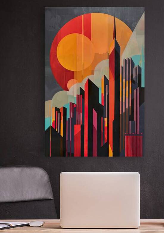 Crimson Cityscape 8P47H2 45 by Abstract Rebellion