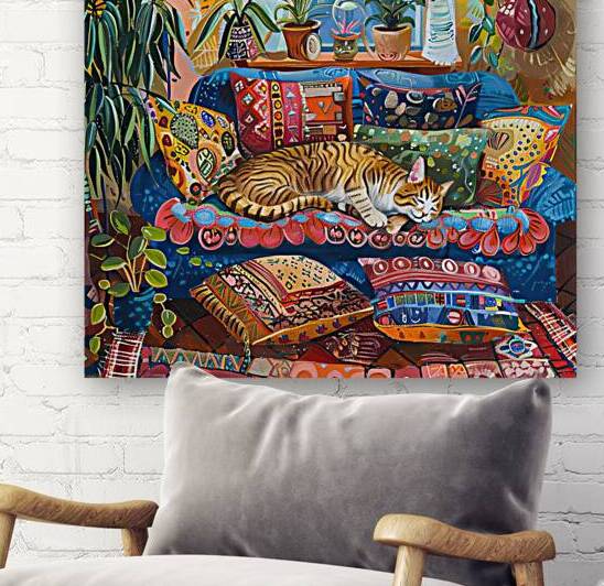 Cozy Cat Nap H3N2C9 55 by Abstract Rebellion