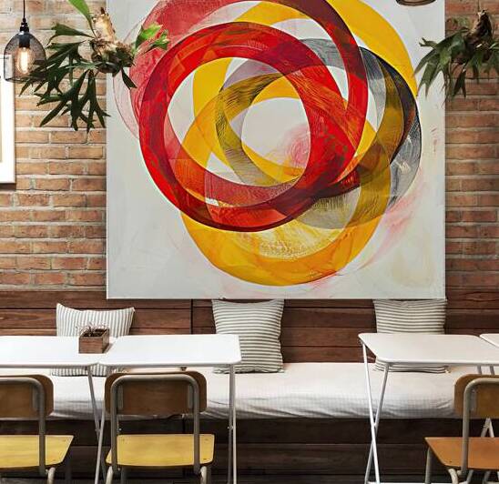 Crimson Circles Dance 7892B 48 by Abstract Rebellion