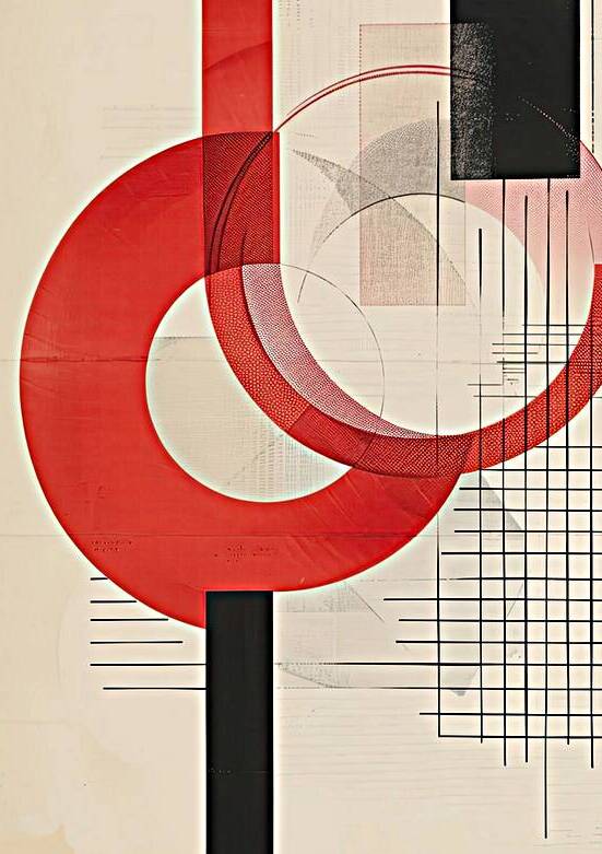 Crimson Circles Dance 7892H 45 by Abstract Rebellion