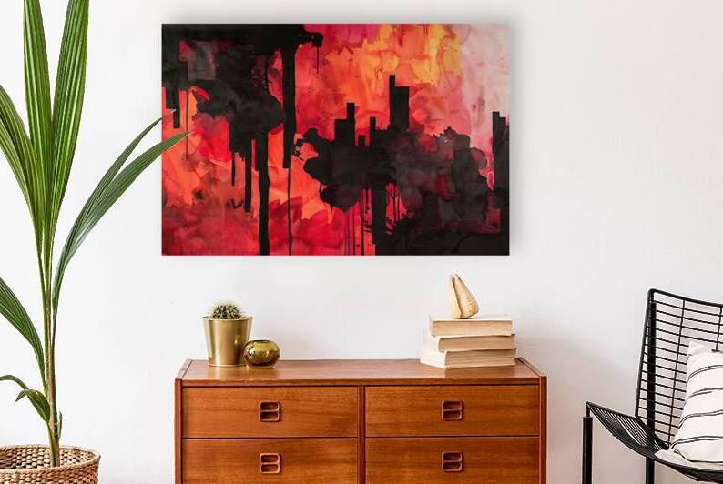 Crimson Cityscape KH9N2P 47 by Abstract Rebellion