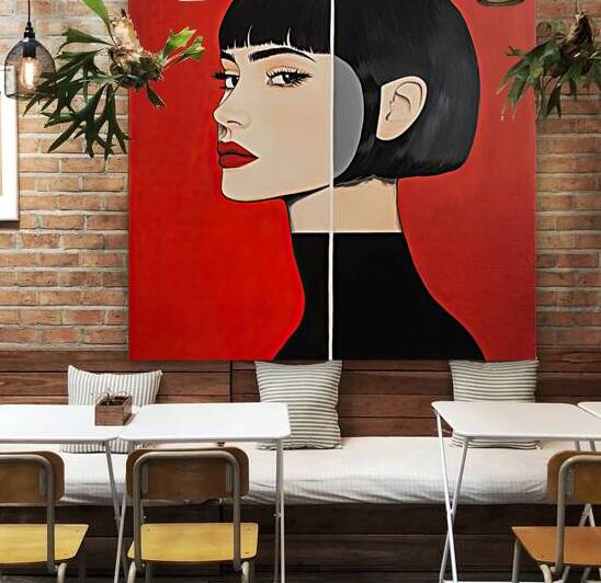 Crimson Echo Portrait H9N2P3 57 by Abstract Rebellion