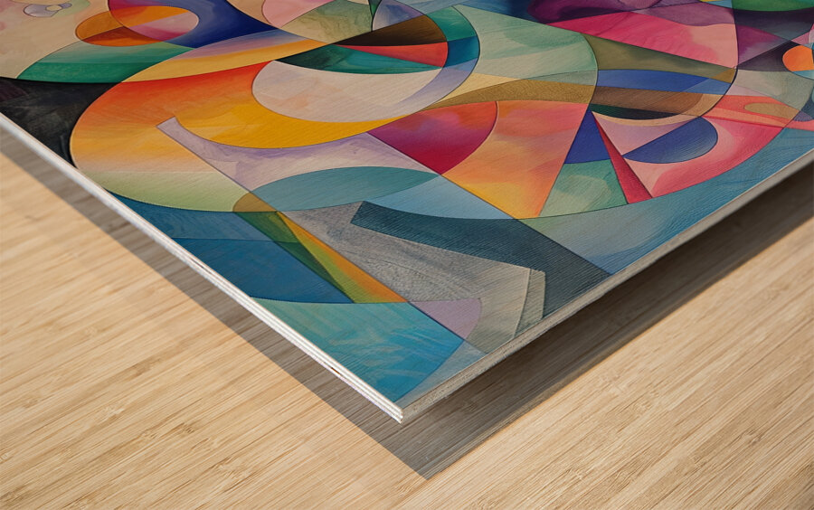 Geometric Symphony Wood print