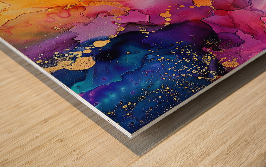 Celestial Bloom Wood print