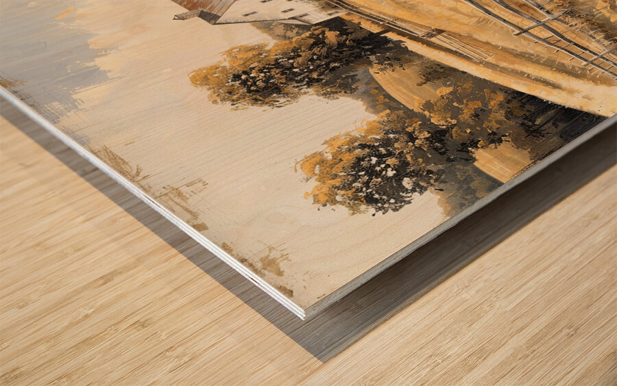 Golden Fields Wood print