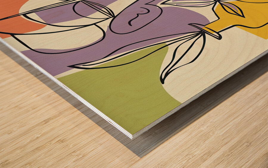 Abstract Face Still Life H9P4N2 57 Wood print