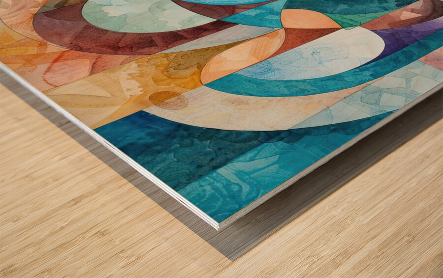 Abstract Interplay 79H2P4 45 Wood print