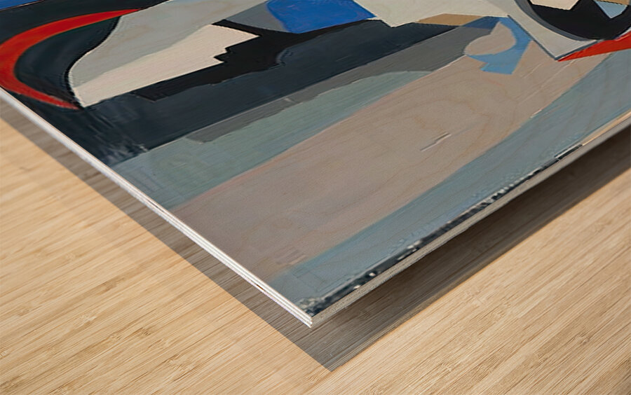 Abstract Figure 9H2N3Z 55 Wood print