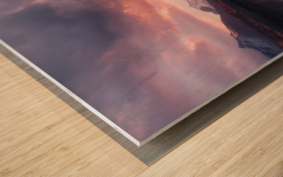 Alpine Glow Upon Waters H2N3P9 55 Wood print