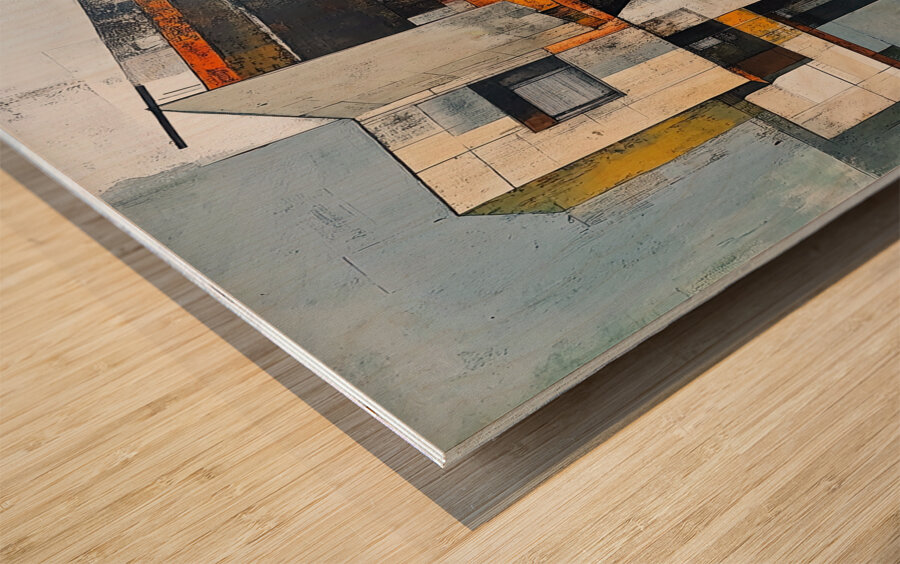 Architectural Study Orange 9P3N7J 55 Wood print