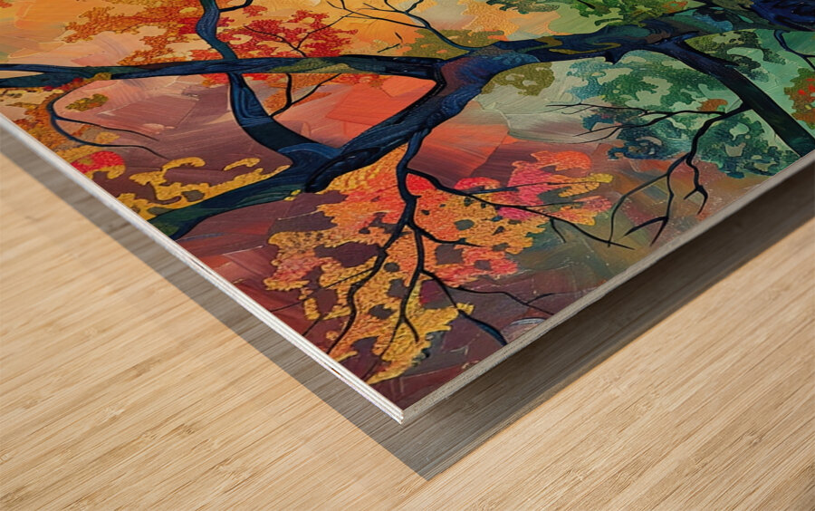 Autumn Embrace NH7B92 62 Wood print