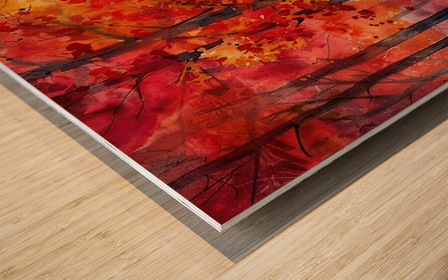 Autumn Forest Glow H2N9P4 57 Wood print
