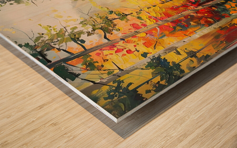 Autumn Forest Glow H2N9P2 58 Wood print