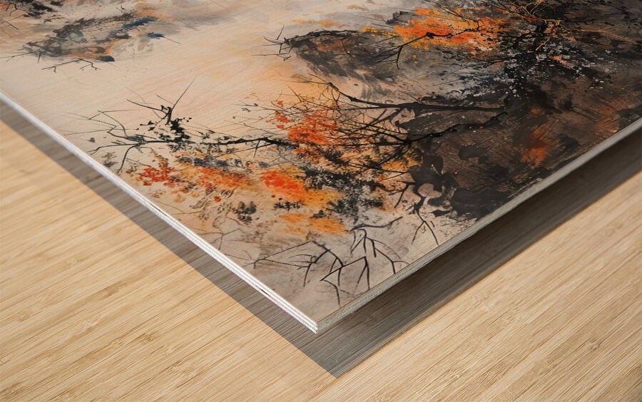 Autumn River Journey 9H3N2Z 62 Wood print