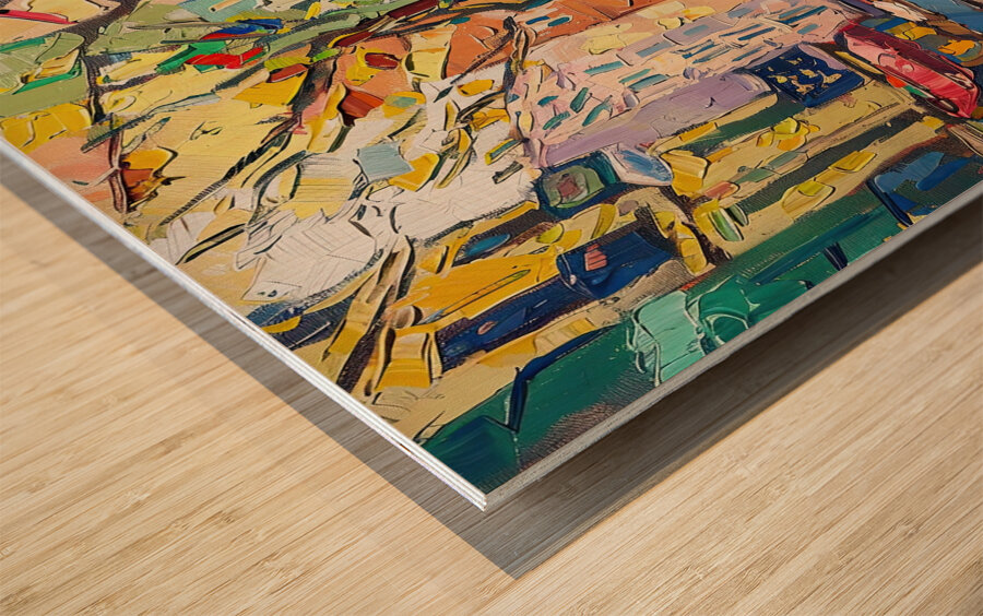 Autumn Street Scene H9P2N3 55 Wood print