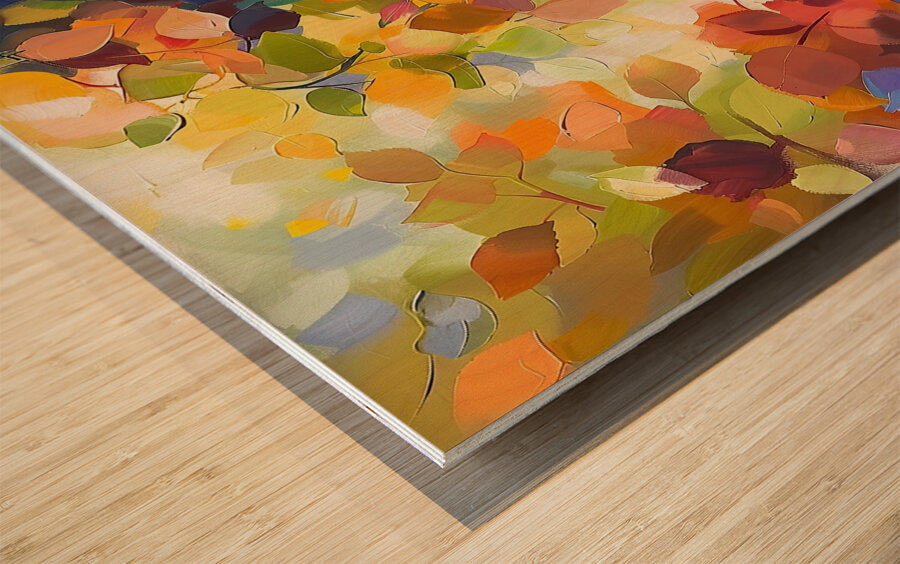 Autumn Symphony Leaves H2N9P3 63 Wood print