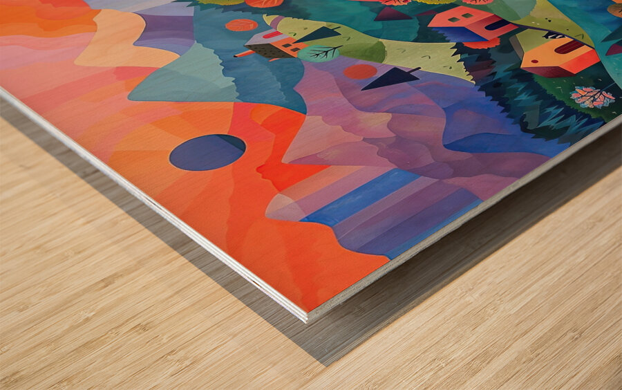 Autumnal Valley Glow H92D3N 55 Wood print