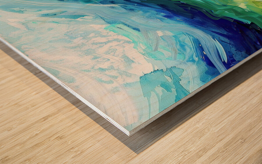 Azure Currents Flow 29H8N 53 Wood print