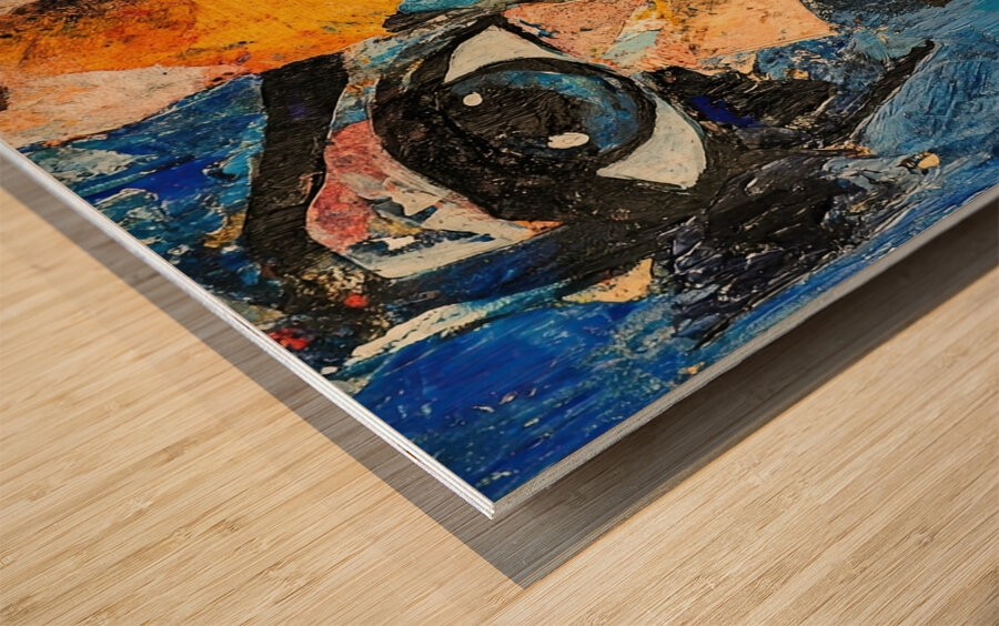 Azure Gaze Collage Y9H2N3 60 Wood print