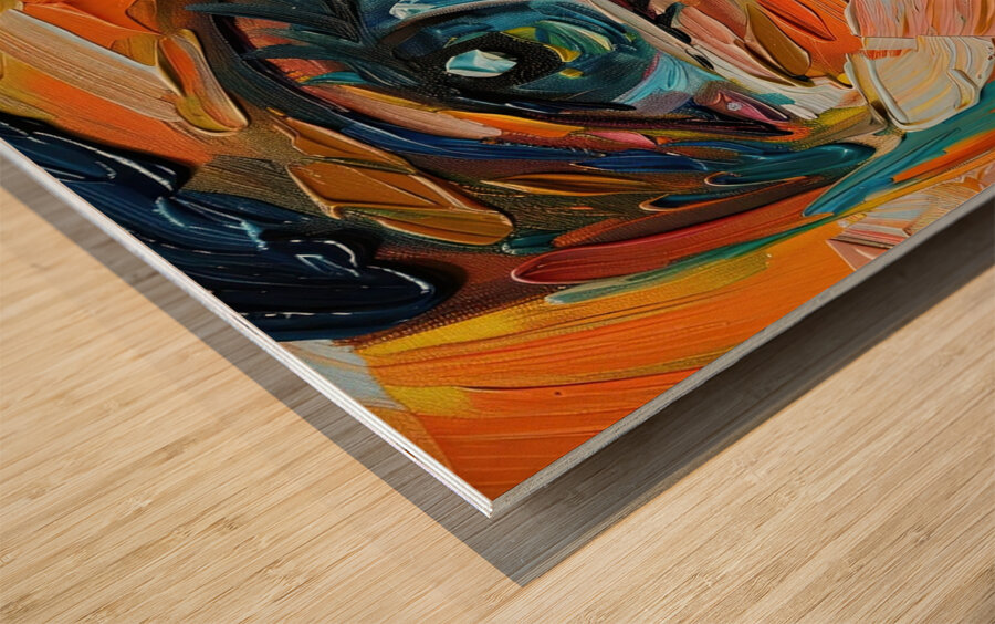 Azure Gaze Impasto Y59H7N 63 Wood print