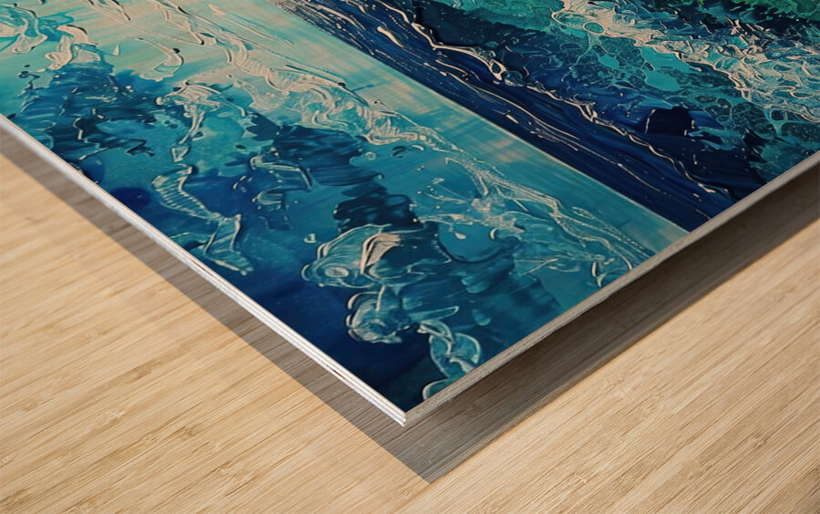 Azure Ocean Waves H29P3 65 Wood print