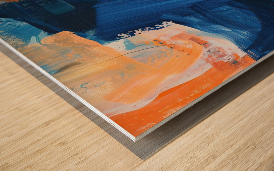 Azure Orange Currents H29PNZ 58 Wood print