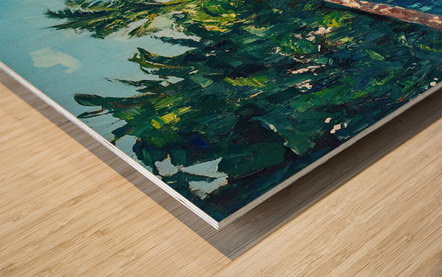 Azure Pool Reflections 7H3N2P 51 Wood print