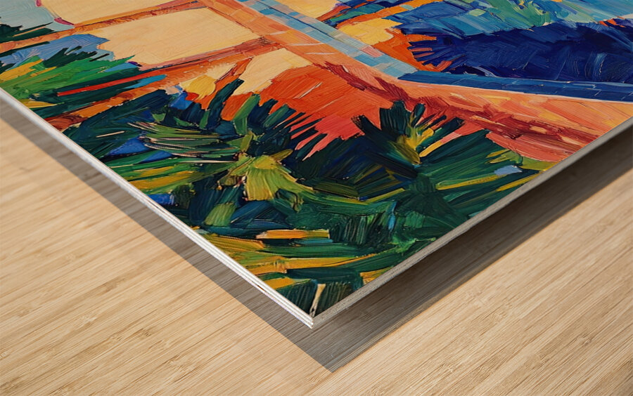 Azure Reflections Poolside 74K2N 55 Wood print