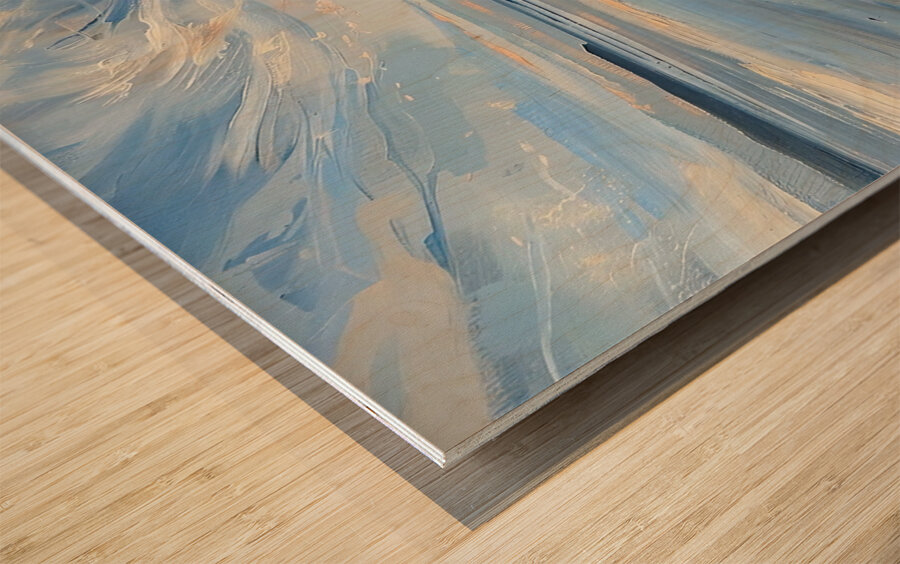 Azure Seascape Glow 2Y9CHJ 55 Wood print