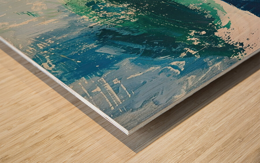 Azure Symphony Waves H29PN 48 Wood print