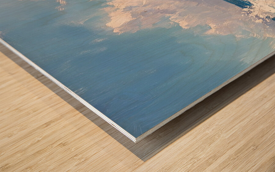 Azure Waves Crashing H29PN 55 Wood print