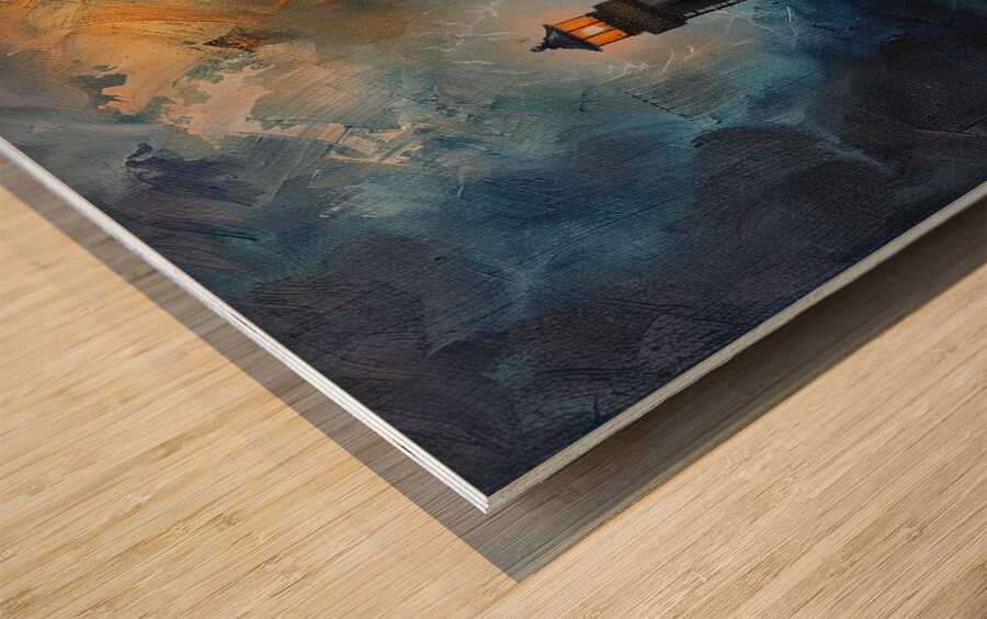 Beacon of Hope Amidst Storm Z92H5N 55 Wood print