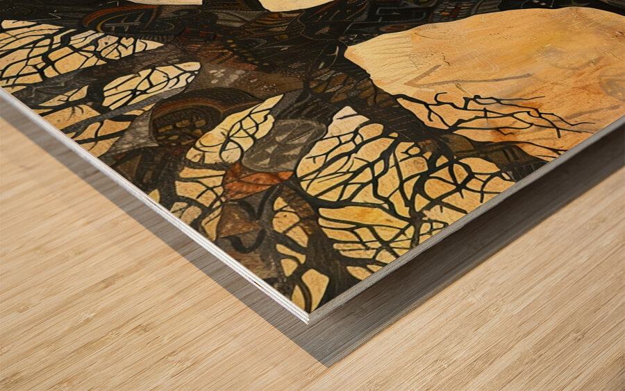 Beneath Golden Boughs H3N9P2 60 Wood print