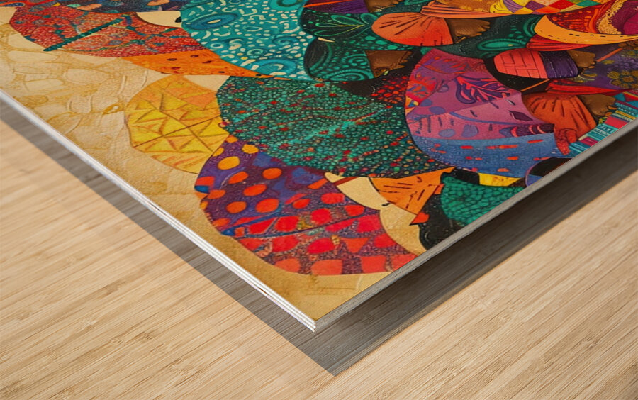 Beneath a Sea of Umbrellas 5H2N9Z 60 Wood print