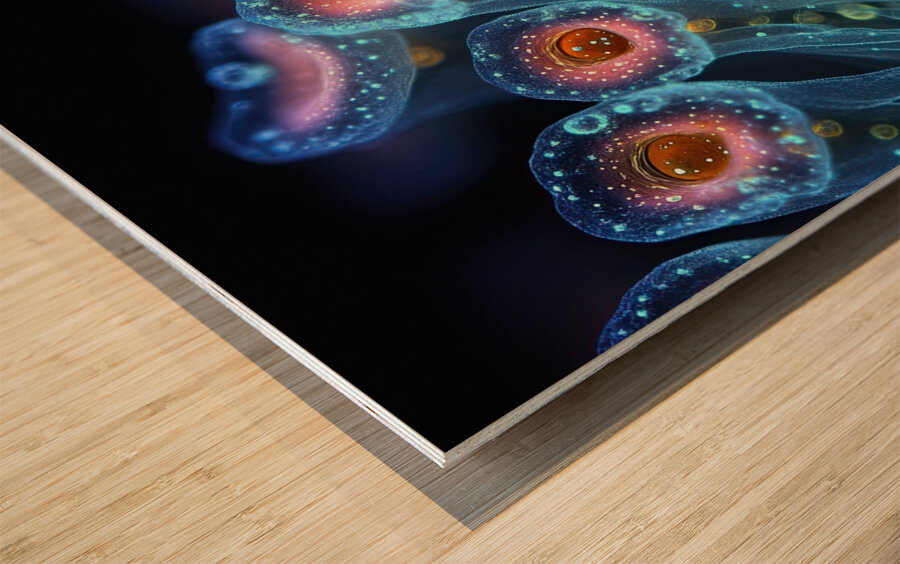 Bioluminescent Bloom 74HNPZ 47 Wood print