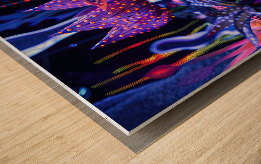 Bioluminescent Flora 9H2N5Z 47 Wood print