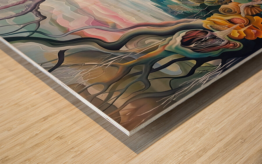 Biomorphic Seascape Vision H2N9P2 60 Wood print