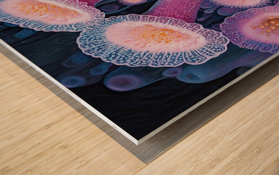 Blooming Coral City 78HNP3 65 Wood print