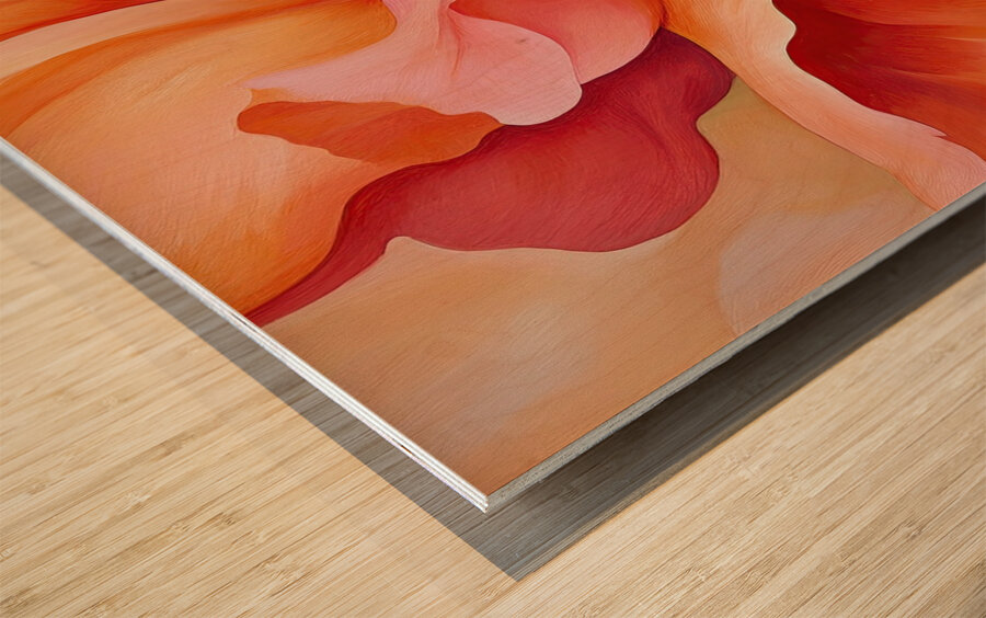 Blooming Coral Heart 2Y9P3H 53 Wood print