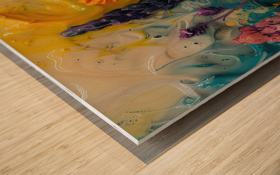 Blooming Chromatic Meadow J54H9N 57 Wood print