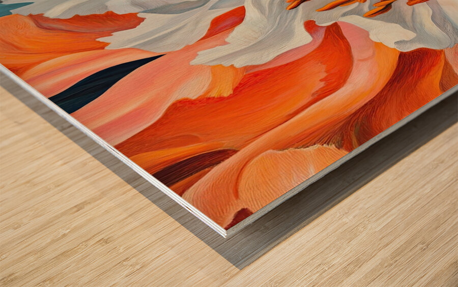 Blooming Heart Of Coral 2H9N3Z 64 Wood print