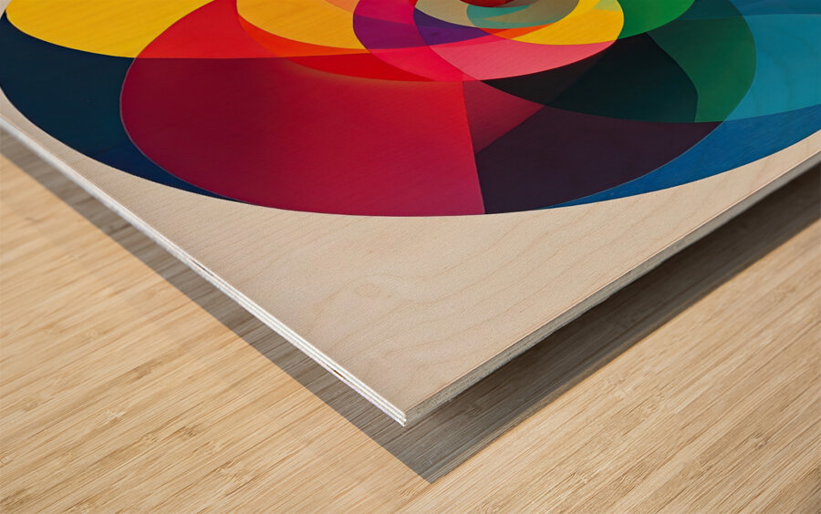 Chromatic Convergence H2N9P2 60 Wood print