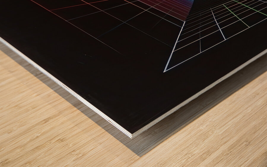 Chromatic Corridor H92N3Z 64 Wood print