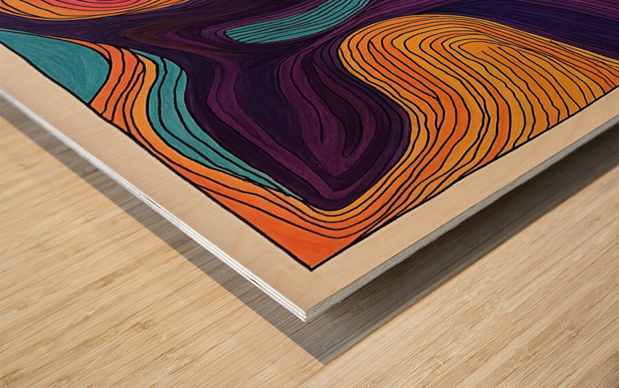 Chromatic Currents 79HBC2 48 Wood print