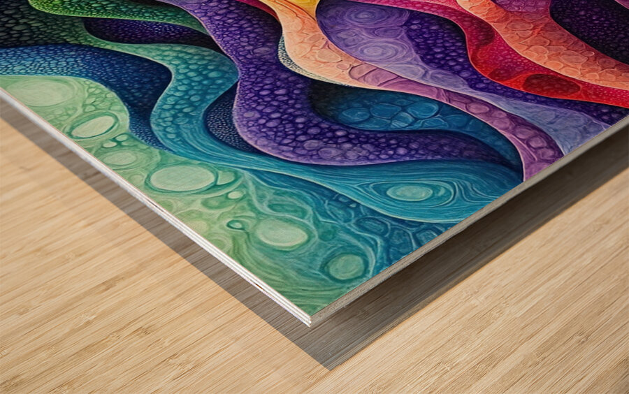 Chromatic Currents H3N9B2 60 Wood print