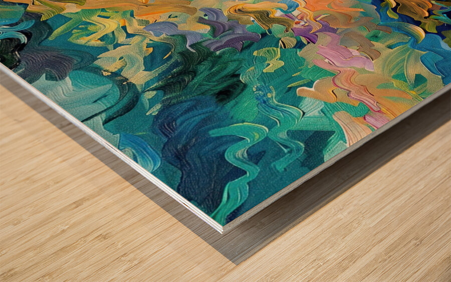 Chromatic Currents H9P4N2 48 Wood print