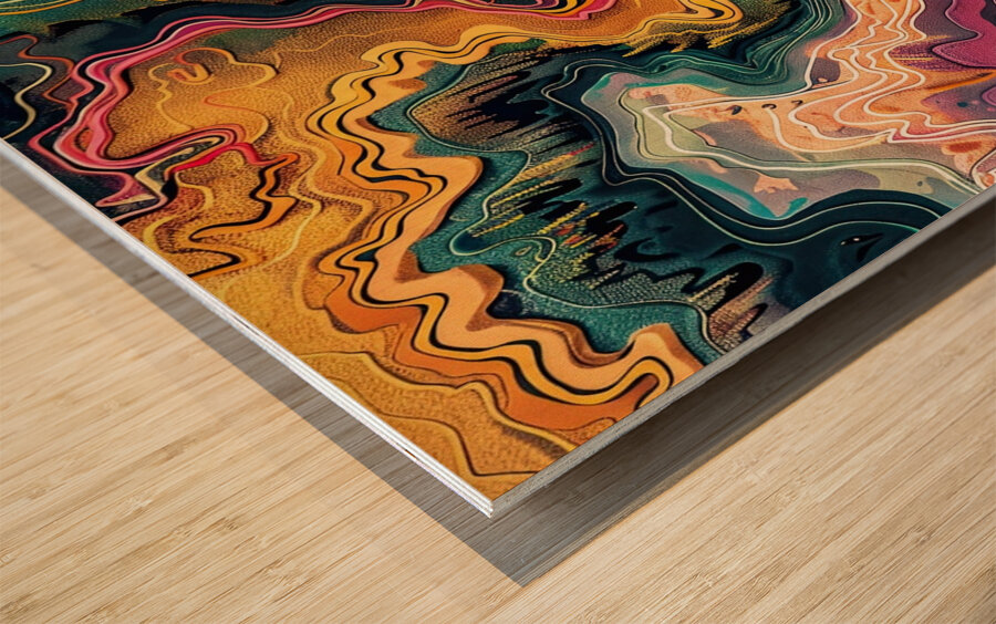 Chromatic Currents ZX987N 60 Wood print