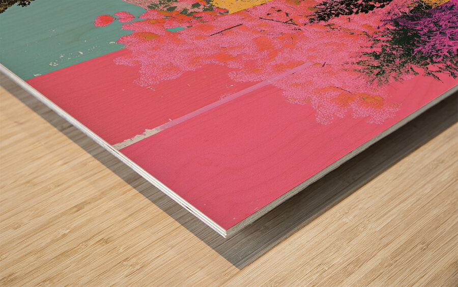 Chromatic Garden Path H92N5Z 55 Wood print